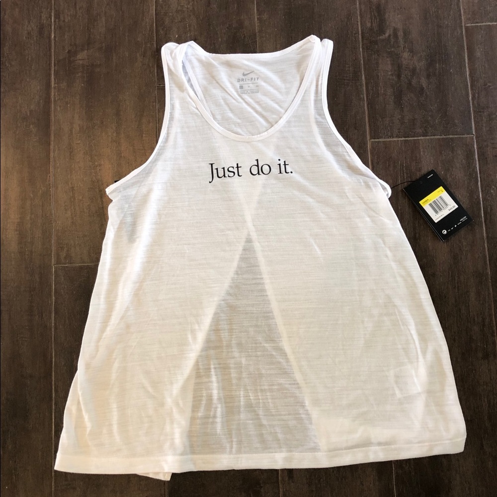 Women’s white Nike tank